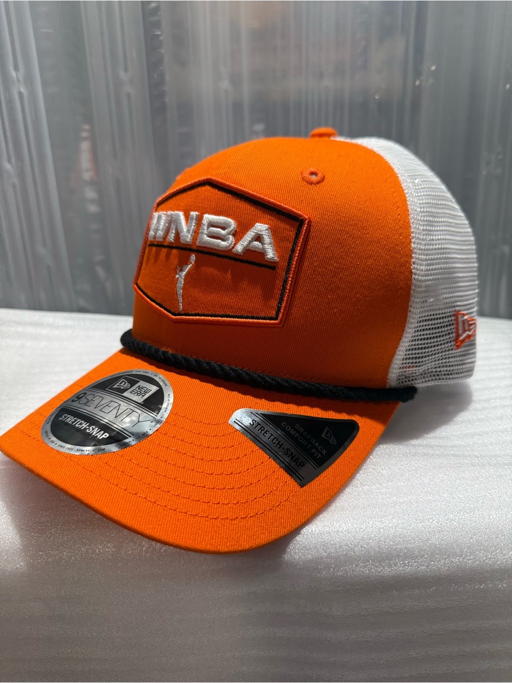 WNBA New Era 9SEVENTY Stretch-Snap Orange White Trucker Rope Hat NWT